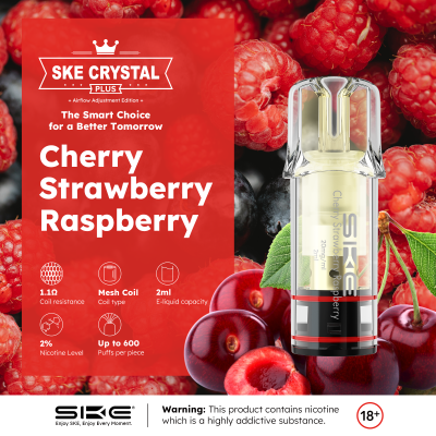 SKE Crystal Plus Pod - Cherry Strawberry Raspberry - 2er Pack