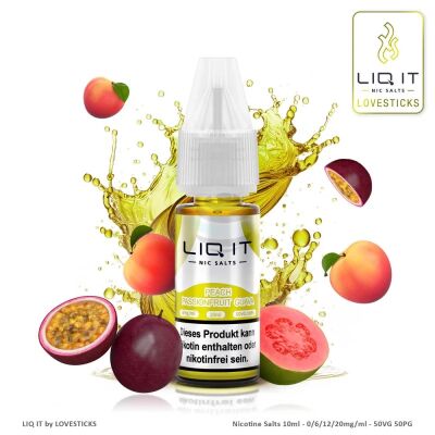 LIQ IT - Nic Salts - Peach PassionFruit Guava - 20mg/ml