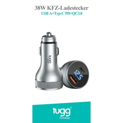 Tugg 38W KFZ-Ladestecker USB-A + Typ-C PD + QC3.0